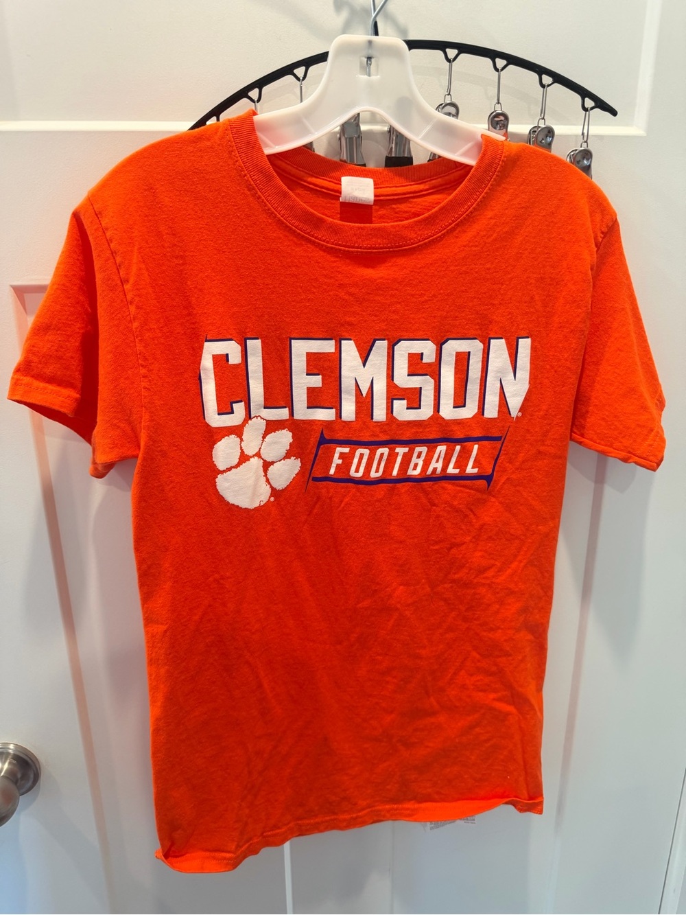 Clemson Tigers Football Hanes Orange Graphic Tee Shirt Size Small NCAA Game Day
